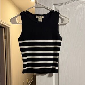 Black and White Striped Sleeveless Top
